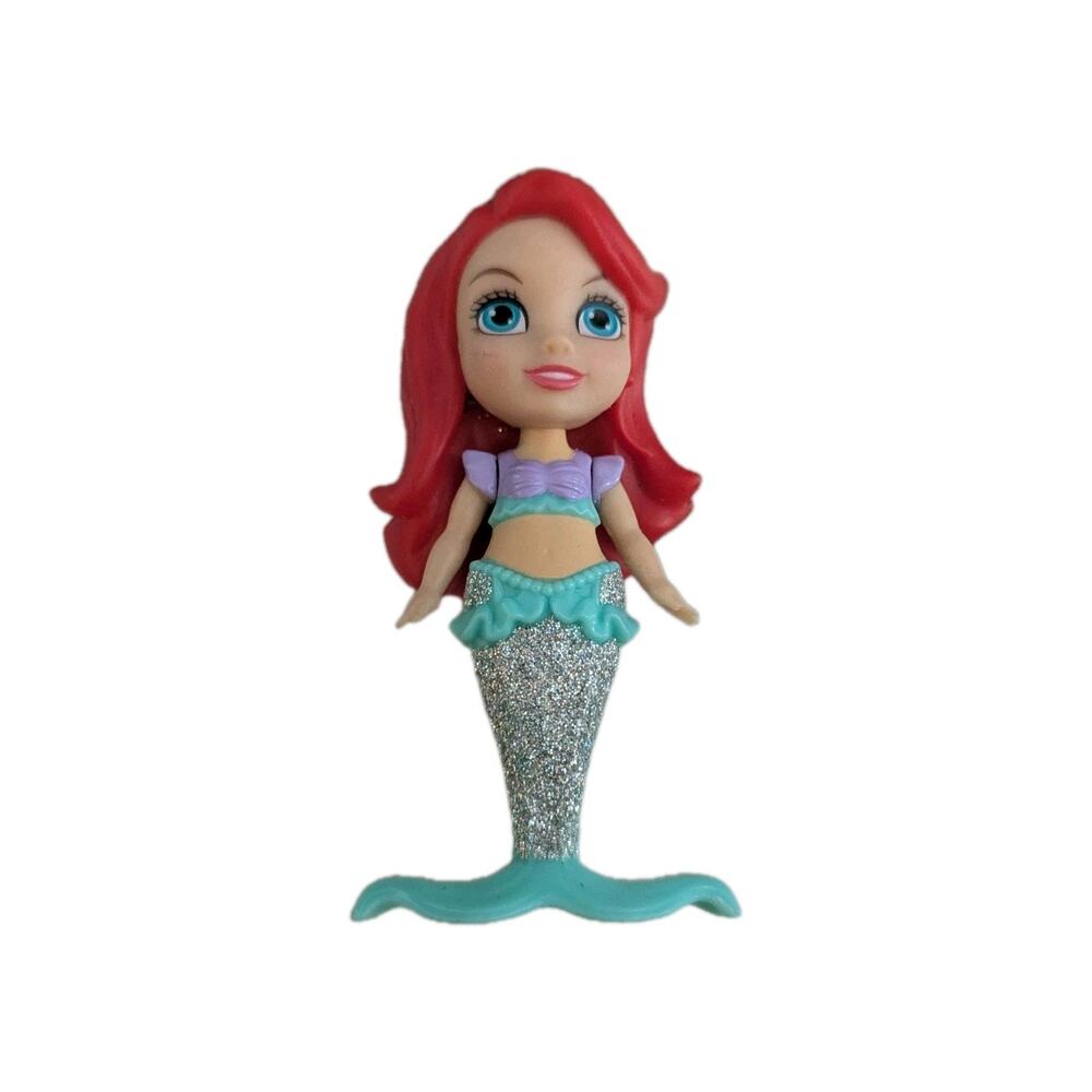 Disney Ariel Little Mermaid Mini Doll Figure Glitter Tail Red Hair Toy Replaceme